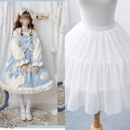 沉鯨冬云轉晴lolita可愛(ài)連衣裙厚實(shí)秋冬季洛麗塔長(cháng)袖OP大碼學(xué)生裙子 藍色連衣裙+頭飾+裙撐 XL 建議120-135斤