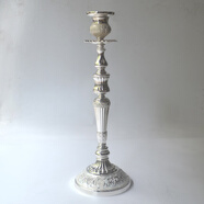 科至途歐式精美蠟燭臺銀色單頭燭臺1頭蠟臺餐桌擺件斗柜裝飾品酒店用品 銀白