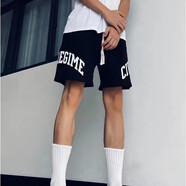 蕭蕭布落美式籃球運動(dòng)短褲男夏季星星褲子不過(guò)膝四分褲子男高街休閑透氣 SDJ-K45黑色 M