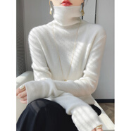 VPVZ大堆堆領(lǐng)長(cháng)袖女毛衣2024冬季新款高領(lǐng)內搭加厚毛衫百搭打底衫 白色 S
