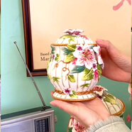 心花怒放陶瓷糖果罐茶點(diǎn)罐宮廷風(fēng)家居雜糧儲物罐咖啡密封罐餅干 干罐百合 百合密封罐小號長(cháng)13寬12.2高15.5