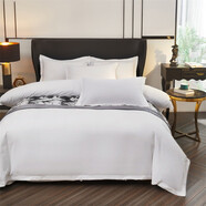 中掌柜酒店布草四件套專(zhuān)用賓館民宿床上用品被套床笠款純白色批發(fā) 加厚加密經(jīng)典純白色[被套系帶款] 床單款 2米床四件套+枕芯+四季被+保護墊