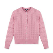 RTW復古絞花棉線(xiàn)針織開(kāi)衫小外套經(jīng)典開(kāi)襟麻花疊穿修身毛衣 珊瑚紅061 S S160