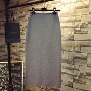 秋冬季韓國高腰顯瘦開(kāi)叉中長(cháng)款針織半身裙女美拉德包臀A字長(cháng)裙子 氣質(zhì)灰 均碼 均碼