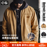 馬登工裝底特律獵裝夾克男美式復古J001巴恩風(fēng)翻領(lǐng)谷倉外套秋季新款 黑色 厚款 【棉襖男款/夾棉襖子男】 2XL