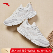 安踏（ANTA）女鞋運動(dòng)鞋秋季新款透氣跑步鞋復古文化休閑老爹鞋 象牙白/泥沙灰-1 36