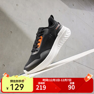 361°運動(dòng)鞋男【氫翼】秋季Q彈軟底舒適男鞋防潑濺休閑跑步鞋 曜石黑/朱紅橙【2229氫翼】 44