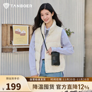 坦博爾羽絨服馬甲女立領(lǐng)寬松外搭短款羽絨背心外套TD236006 小香白 170