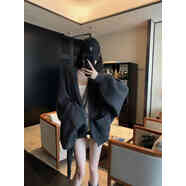 粗線(xiàn)毛衣女021ope 韓系慵懶1000g粗紋路蝙蝠袖毛衣開(kāi)衫溫暖厚實(shí)感 毛衣開(kāi)衫 第一批 均碼