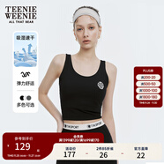 Teenie Weenie小熊涼感休閑簡(jiǎn)約時(shí)尚T恤修身短款運動(dòng)Bra背心瑜伽服 黑色 XS (155)