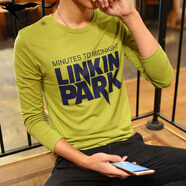 七匹狼夾克專(zhuān)家V領(lǐng)扣子純棉秋季修身型男士長(cháng)袖T恤打底衫上衣服體恤潮流男 長(cháng)袖林肯草綠色 2XL