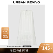 UR【鐘楚曦同款】2025秋季新款女裝田園風(fēng)蕾絲花邊半裙UYL550031 本白 (面料微透) XS