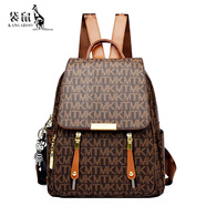 袋鼠真皮背包2025新款潮時(shí)尚女士雙肩包簡(jiǎn)約休閑手提通勤旅行包 MT棕+手包