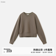 播休閑圓領(lǐng)純色衛衣女25秋季新款寬松短款長(cháng)袖T恤DDS3YD5055 1O40石蓮 M