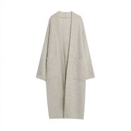 陳大鈺藍色圈圈紗長(cháng)款毛衣女秋冬寬松慵懶溫柔風(fēng)軟糯針織開(kāi)衫外套 淺卡色 淺卡色 S