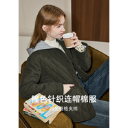 庫恩瑪維（KUHNMARVIN）復古風(fēng)墨綠色棉服女2025年冬新款中性bf連帽保暖棉衣外套K32989 墨綠色 M