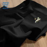JEANSWEST LIFE真維斯短袖T恤男士純棉透氣夏季男女款半袖體恤青少年寬松五分袖