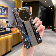 原奘適用華為mate70手機殼電鍍皮紋防摔Mate50RS保護套60pro超薄40rs 小花紋黑色[高端鎏金保時(shí)捷設計] 華為 Mate 60 S 保時(shí)捷設計