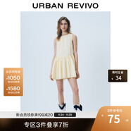 UR2025夏季新款女裝法式多系帶無(wú)袖連衣裙UYY750053 淺黃 (袖口偏大) XL