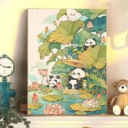 diy數字油畫可愛小動物插畫手工填充填色系裝飾畫掛畫壁畫 K6 40*50繃好實木內框+顏料畫筆