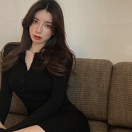 修身內搭女包臀貼身2025早春新款針織洋裝子女緊身包臀裙配大衣內 黑色 S