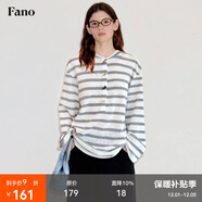 fano studios范洛Fano miu系牛角扣亨利衫復古慵懶條紋長(cháng)袖寬松T恤女2025新款 藍白條紋第二批 S