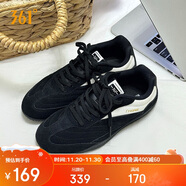 361°運動(dòng)扁扁鞋女秋冬季新款薄底T頭德訓鞋休閑板鞋子女682546718-4