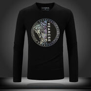 秋裝精神小伙美杜莎長(cháng)袖t恤男顯瘦潮牌修身打底大碼T歐洲站 長(cháng)袖825黑色 3XL 【166-179斤】