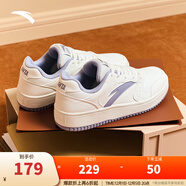 安踏元年丨女鞋板鞋冬季厚底增高休閑鞋小白鞋平底白色百搭運動(dòng)鞋女 【元年】象牙白/楊絮紫-3 36