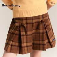 BARRY BANNY女童半身裙6-14歲兒童韓版百褶裙褲子兒童春秋季短裙子百搭學院風 格子百褶褲裙 110/120cm(34-46斤)