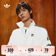 adidas情侶款復古風(fēng)梭織立領(lǐng)夾克外套男女秋季阿迪達斯官方三葉草 亮白   S  