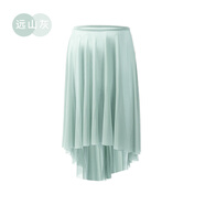 小茉莉舞蹈裙2025新款成人女形體練功服一片式半身裙舞蹈練功紗裙 遠山灰 均碼