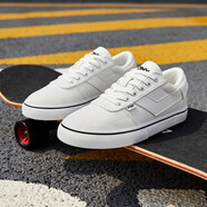 普尼波尼（PONY）同款滑板鞋Skate男女低幫休閑帆布鞋 231U1SK03RW 白色 36