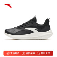 安踏流云男鞋運動(dòng)棉鞋男秋冬季革面防潑水加絨保暖慢跑鞋男士休閑鞋子 【流云-革面防潑水】黑/象牙白-10 41 (255mm)