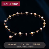 海蒂 4-7mm混彩色滿(mǎn)天星淡水珍珠項鏈女送女友禮物S925銀附證書(shū)