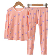 爸媽親（KIDS MAN&DAD）日本奇萌泰迪女寶寶秋衣秋褲套裝可愛(ài)卡通 粉滿(mǎn)印 150 cm