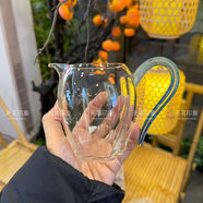 豁然公杯手工鳳玉高端茶海高硼硅耐熱玻璃公道杯勻杯分茶器茶具 豁然公杯青玉把300ml