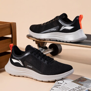 李寧（LI-NING）FutureRun男跑鞋輕質(zhì)透氣網(wǎng)面黑色輕質(zhì)跑步鞋運動(dòng)鞋 標準黑-1 39
