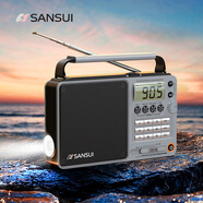 山水（SANSUI） 收音機老人便攜式可充電插卡音箱戶(hù)外迷你小音響無(wú)線(xiàn)藍牙音箱隨身聽(tīng)音樂(lè )播放器廣播唱戲機評書(shū)機 M36灰色【標配版+全波段】