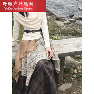 糜嵐（MieLanat）波西米亞風(fēng)民族連衣裙春秋旅游 波西米亞連衣裙M+白色長(cháng)袖吊帶M