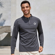 李紳橙義家跑步套裝運動(dòng)長(cháng)袖T恤男女款戶(hù)外休閑健身訓練磨毛保暖立領(lǐng) 深灰色 男女同款 XL 【建議150-160斤】