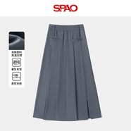 SPAO韓國同款百褶半身裙女生冬季學(xué)院風(fēng)長(cháng)款氣質(zhì)過(guò)膝長(cháng)裙SPBQ25AQ13LD