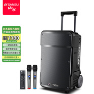 山水（SANSUI）A08 戶(hù)外K歌專(zhuān)用音響大功率重低音廣場(chǎng)舞智能音箱多媒體會(huì )議帶麥克風(fēng)8英寸電木吉他民謠樂(lè )器音箱