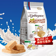 阿孔特威化餅干 俄羅斯國家館進(jìn)口休閑零食 酥脆巧克力夾心代餐早下午茶 花生味 408g*1袋