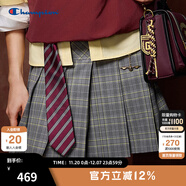 Champion【哈利波特聯(lián)名款】冠軍半身裙女25秋季新款復古格紋短裙 校園方格灰 S