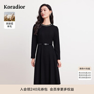 珂萊蒂爾【輕禮裙】明星同款優(yōu)雅修身高級感黑色連衣裙女 黑色 XL