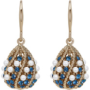 恒久葉Mbox覆古藍淚珍珠耳環(huán)2025夏新熱款個(gè)性精致配飾 藍色眼淚耳環(huán)