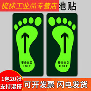 20張標(biāo)示參觀地貼夜光安全耐磨地貼地標(biāo)標(biāo)示參觀巡檢巡視耐磨自發(fā)PVC通道路線光巡查參觀箭頭指 DT21(20張)+DT22(20張) 14.5x29.5cm
