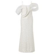 糖力商場(chǎng)同款糖力 星河綺夢(mèng) 輕奢高端精致亮片晚裝禮服長(cháng)裙連衣裙女 白色  高端精致亮片 立體海浪造型 S  建議90-120斤