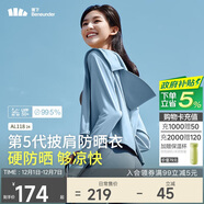 蕉下（beneunder）防曬衣女春夏UPF50+冰絲經(jīng)典披肩款AL11824清煙藍M